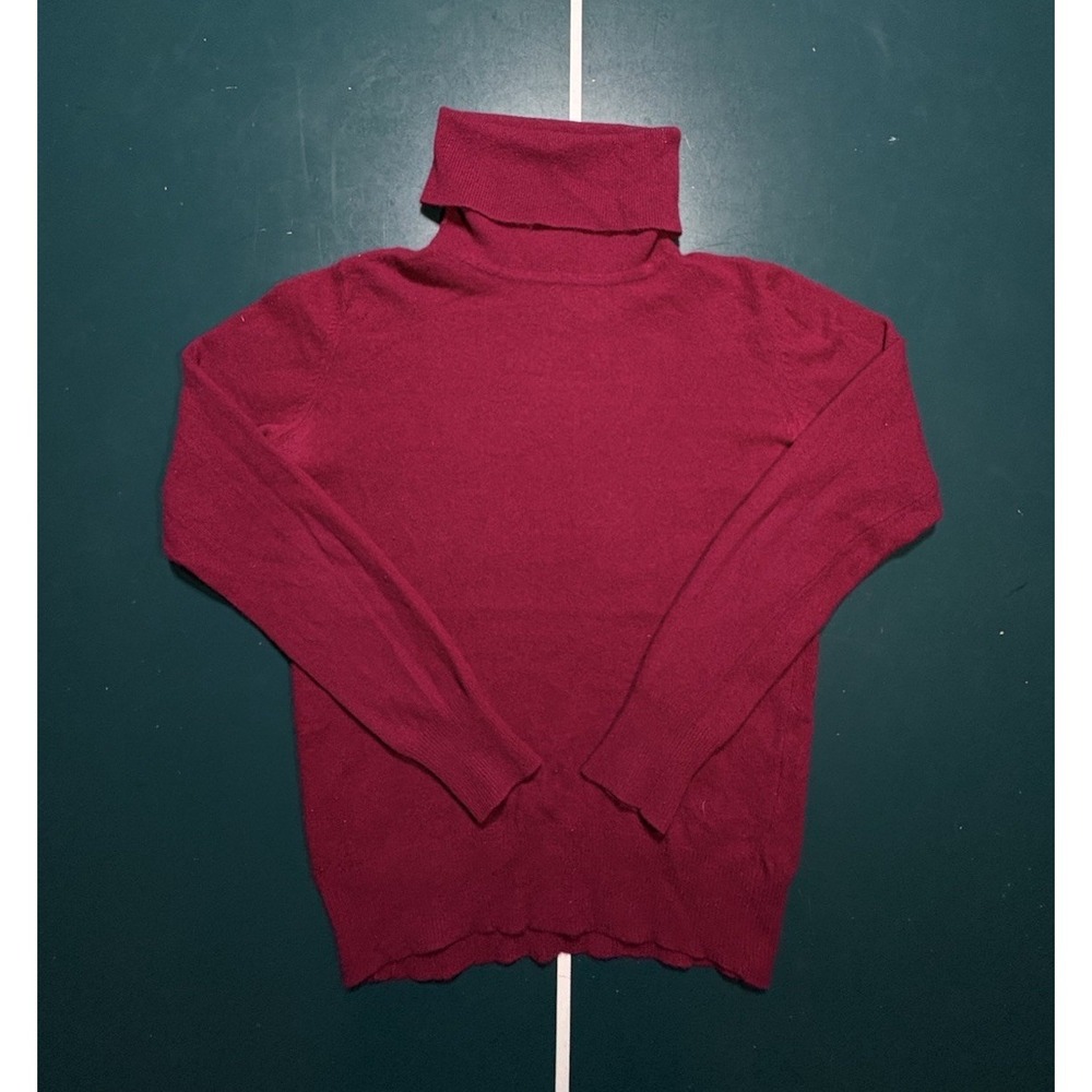 Vintage Marshall Fields‎ 100% Cashmere Sweater Women's Medium Red Turtleneck